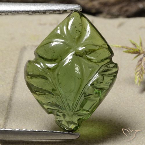4.85ct Natural Verde médio-escuro Turmalina, Flor cortada, Translúcido