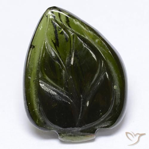 Turmalina verde escuro Natural 3.63ct, Chique, Translúcido