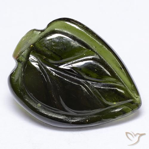 Turmalina verde escuro Natural 3.63ct, Chique, Translúcido
