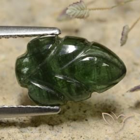 Turmalina Verde Terroso Natural 2.75ct, Flor cortada, Translúcido