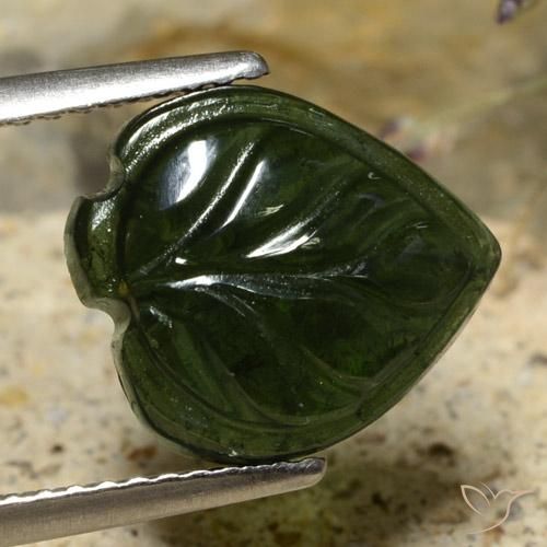 Turmalina Verde escuro Natural 3.63ct, Chique, Translúcido