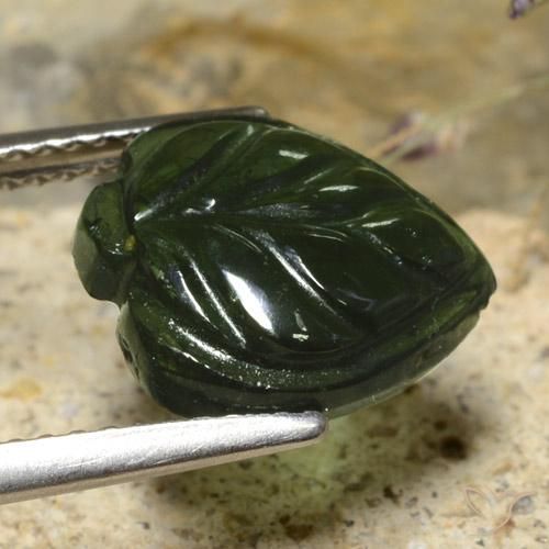 Turmalina Verde escuro Natural 3.63ct, Chique, Translúcido