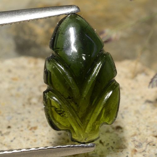 2.02ct Natural Verde floresta Turmalina, Flor cortada, Translúcido