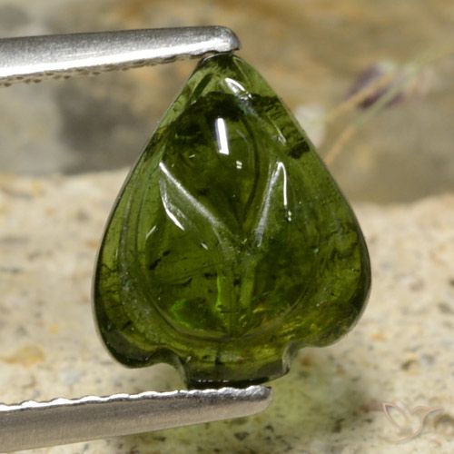 2.01ct Natural Verde floresta Turmalina, Flor cortada, Translúcido