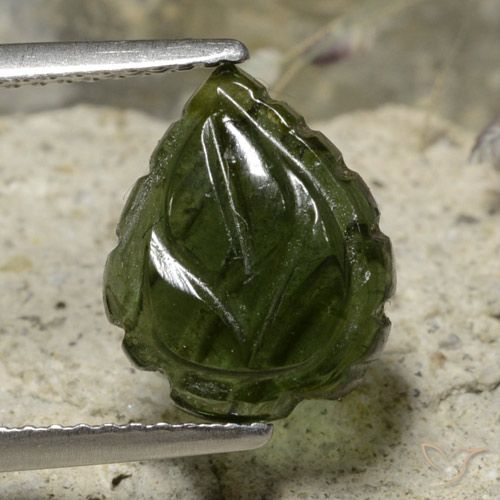 2.90ct Natural Verde médio Turmalina, Flor cortada, Translúcido