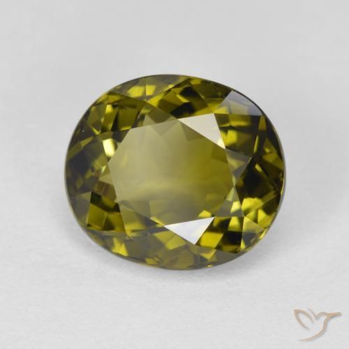 Turmalina verde escuro Natural 3.47ct, oval, VVS-VS