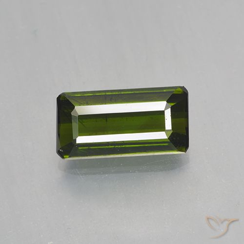 1.51ct Natural Verde escuro Turmalina, Corte Esmeralda, VVS-VS