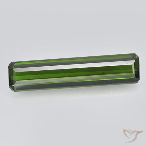 2.87ct Natural verde escuro Turmalina, Corte Esmeralda, VVS-VS