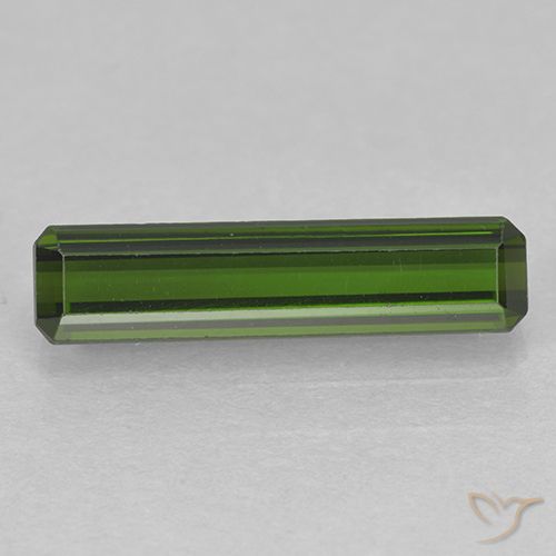 1.62ct Natural Verde escuro Turmalina, Corte Esmeralda, VVS