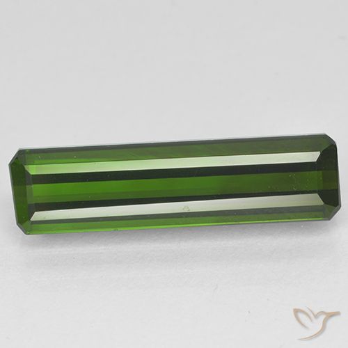 3.42ct Natural Verde escuro Turmalina, Corte Esmeralda, VVS