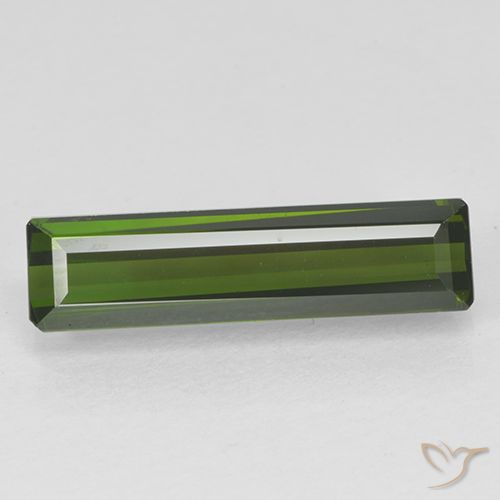 1.71ct Natural Verde escuro Turmalina, Corte Esmeralda, VVS