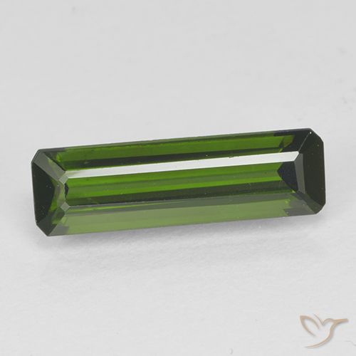 1.27ct Natural Verde escuro Turmalina, Corte Esmeralda, VVS