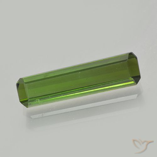 1.60ct Natural verde escuro Turmalina, Corte Esmeralda, VVS-VS