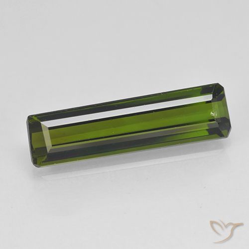 1.59ct Natural verde escuro Turmalina, Corte Esmeralda, VS