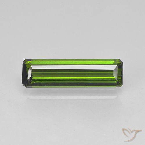 1.11ct Natural Verde escuro Turmalina, Corte Esmeralda, VVS-VS