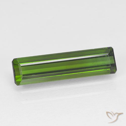 1.68ct Natural Verde escuro Turmalina, Corte Esmeralda, VVS-VS