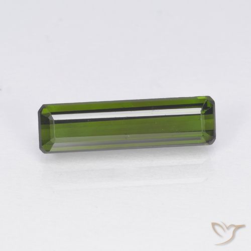 1.63ct Natural Verde escuro Turmalina, Corte Esmeralda, VVS
