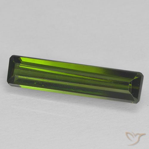 1.54ct Natural Verde escuro Turmalina, Corte Esmeralda, VVS-VS