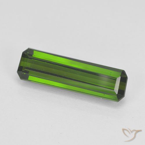 Turmalina verde solta de 2,64 ct, corte octógono de 16 x 4,7 mm de Moçambique, Photo A