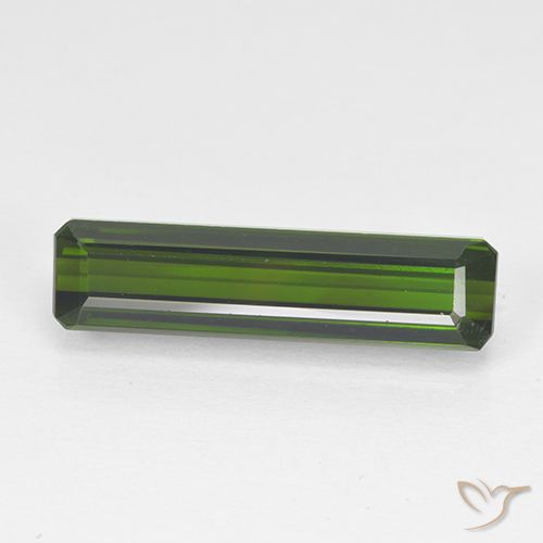 3.44ct Natural Verde escuro Turmalina, Corte Esmeralda, VVS-VS
