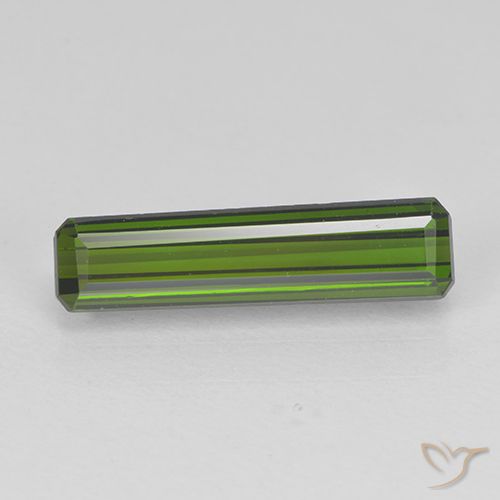 1.70ct Natural Verde escuro Turmalina, Corte Esmeralda, VVS