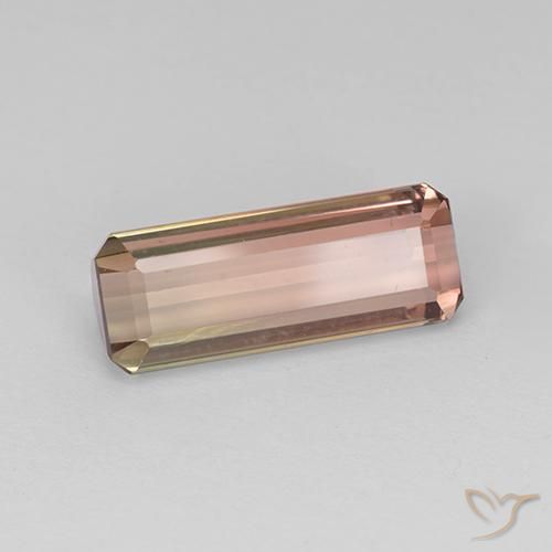 4.33ct Natural bicolor Turmalina, Corte Esmeralda, VVS-VS