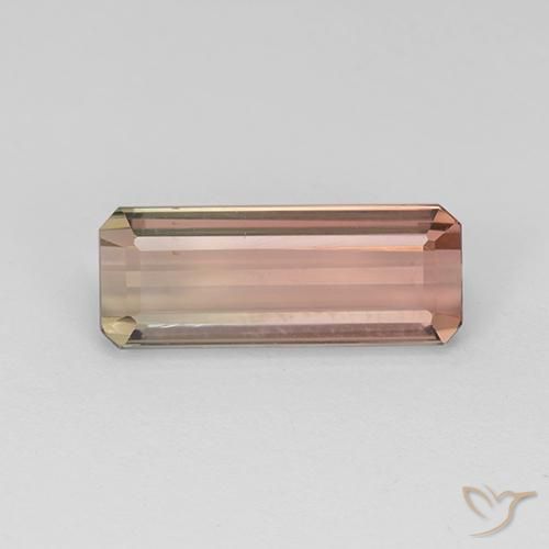 Turmalina bicolor Natural 4.33ct, Corte Octógono / Esmeralda, VVS-VS