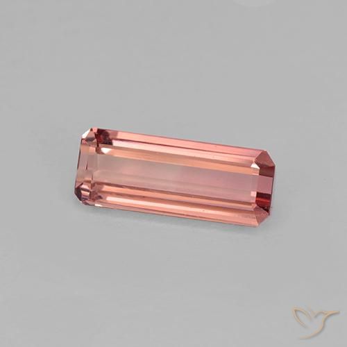 0.93ct Natural rosa avermelhado Turmalina, Corte Esmeralda, VVS-VS