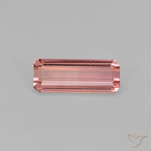 Turmalina rosa avermelhado Natural 0.93ct, Corte Octógono / Esmeralda, VVS-VS