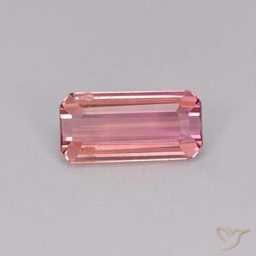 1.10ct Natural Tom rosa quente Turmalina, Corte Esmeralda, VS