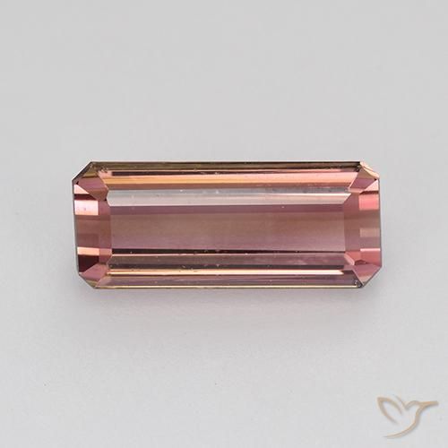 2.00ct Natural Laranja Rosa Turmalina, Corte Esmeralda, VVS