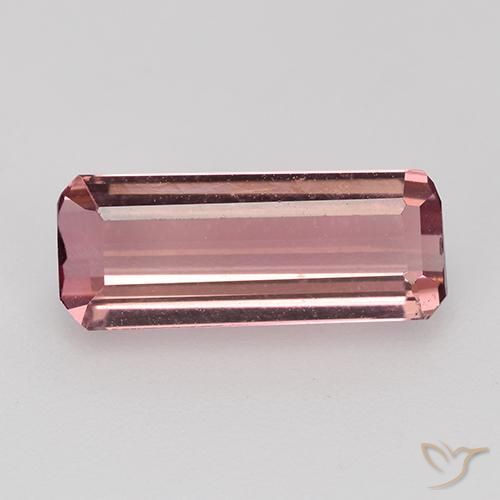 1.60ct Natural rosa médio Turmalina, Corte Esmeralda, VVS