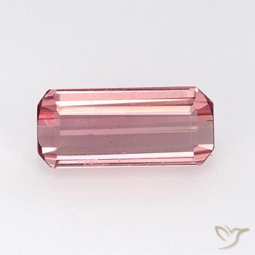 1.54ct Natural Rosa choque claro Turmalina, Corte Esmeralda, VVS