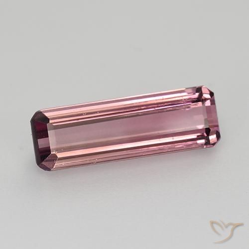 Turmalina rosa avermelhado Natural 1.70ct, Corte Octógono / Esmeralda, VS
