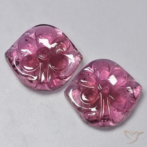Turmalina roxa solta de 24,38 ct, pedra preciosa esculpida de 19,2 x 17,3 mm de Moçambique, Photo A