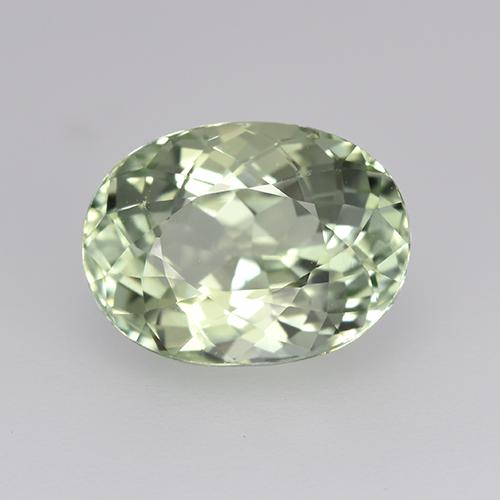 Turmalina verde sábio claro natural 3,55ct, corte oval, VVS-VS