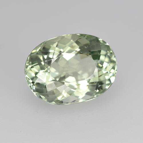 Turmalina verde sábio claro natural 3,55ct, corte oval, VVS-VS