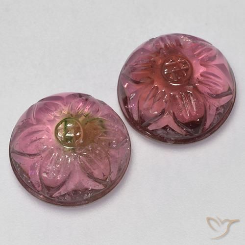 13.03ctw Natural Rosa escuro Turmalina, Flor cortada, Transparente