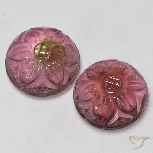 Pedras preciosas de Turmalina Rosa escuro natural de 13.03 ct, Flor cortada, Transparente