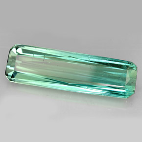 Turmalina verde natural 15,23ct, corte esmeralda, VS-SI