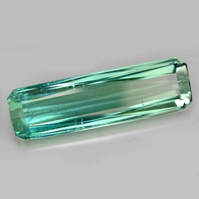 Turmalina verde natural 15,23ct, corte esmeralda, VS-SI