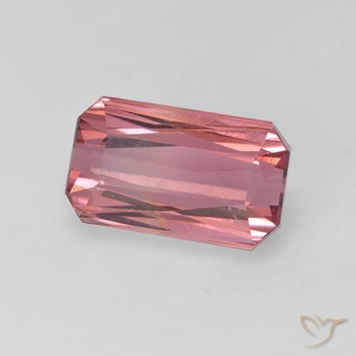Turmalina Rosa Laranja Profundo Natural 1.84ct, Corte Octógono / Esmeralda, VVS-VS