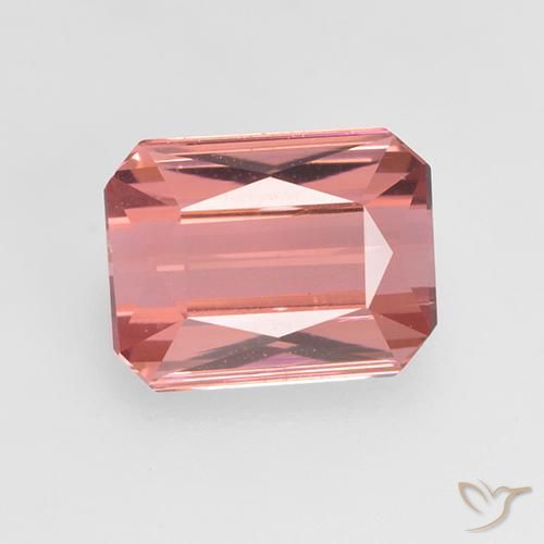1.38ct Natural rosa avermelhado Turmalina, Corte Esmeralda, VVS-VS