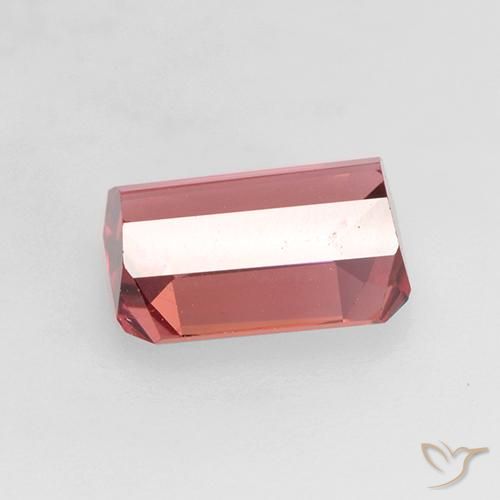 Turmalina rosa avermelhado Natural 1.38ct, Corte Octógono / Esmeralda, VVS-VS