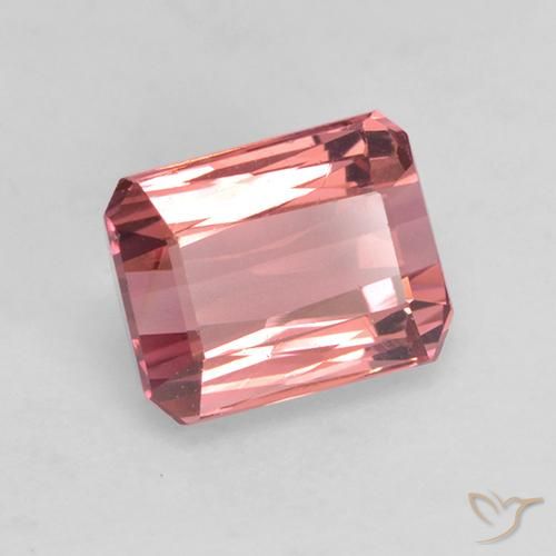 Turmalina rosa médio Natural 1.43ct, Corte Octógono / Esmeralda, VVS-VS