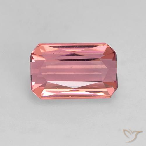 1.33ct Natural Rosa chiclete Turmalina, Corte Esmeralda, VVS-VS