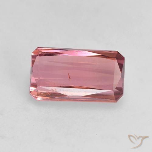 1.36ct Natural Laranja Rosa Turmalina, Corte Esmeralda, VS