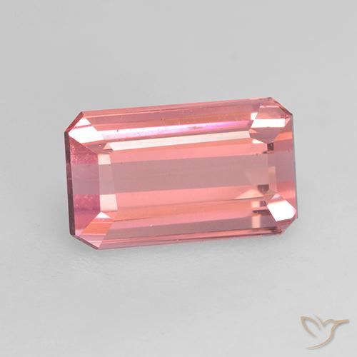 1.55ct Natural Rosa chiclete Turmalina, Corte Esmeralda, VVS-VS