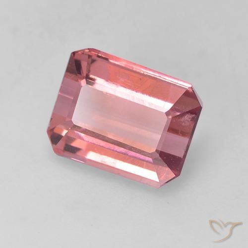 Turmalina Rosa chiclete Natural 1.88ct, Corte Octógono / Esmeralda, VVS-VS