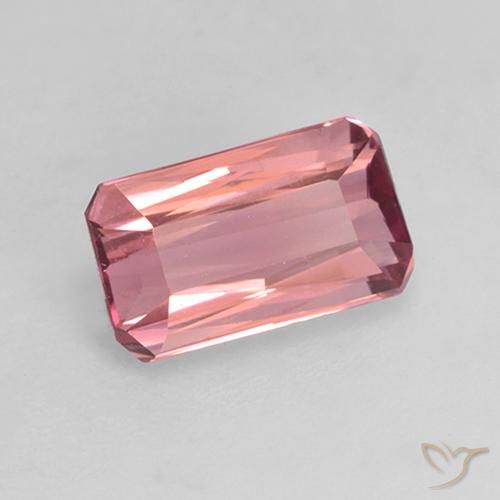 Turmalina Rosa Laranja Profundo Natural 1.08ct, Corte Octógono / Esmeralda, VVS-VS